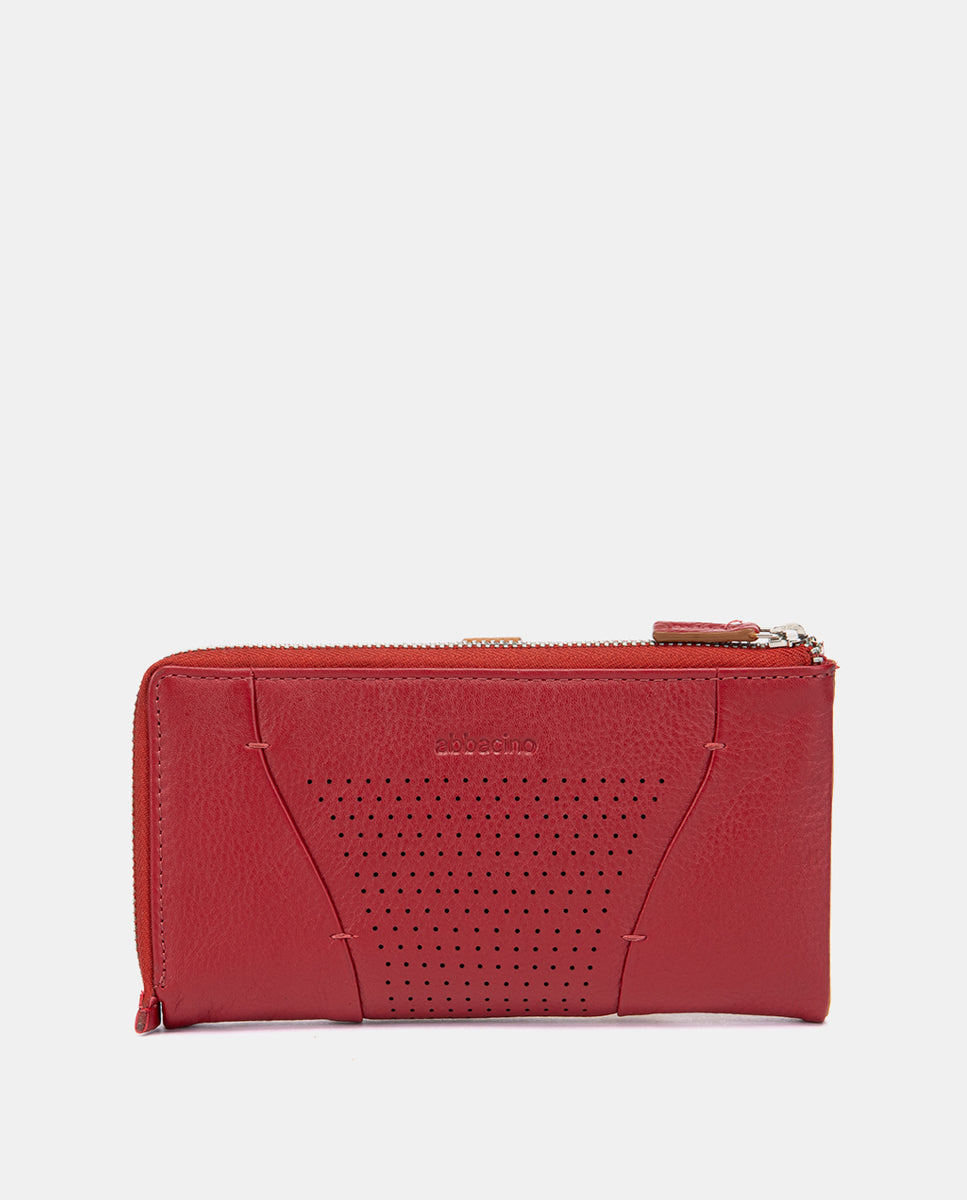 abbacino-cartera-grande-piel-roja-troquelada-con-monedero image 3