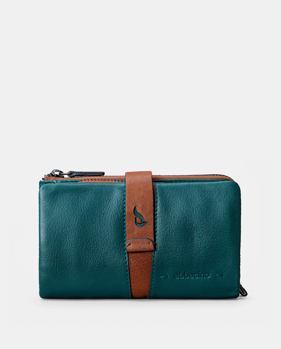 abbacino-cartera-mediana-mujer-piel-azul-bicolor image 1