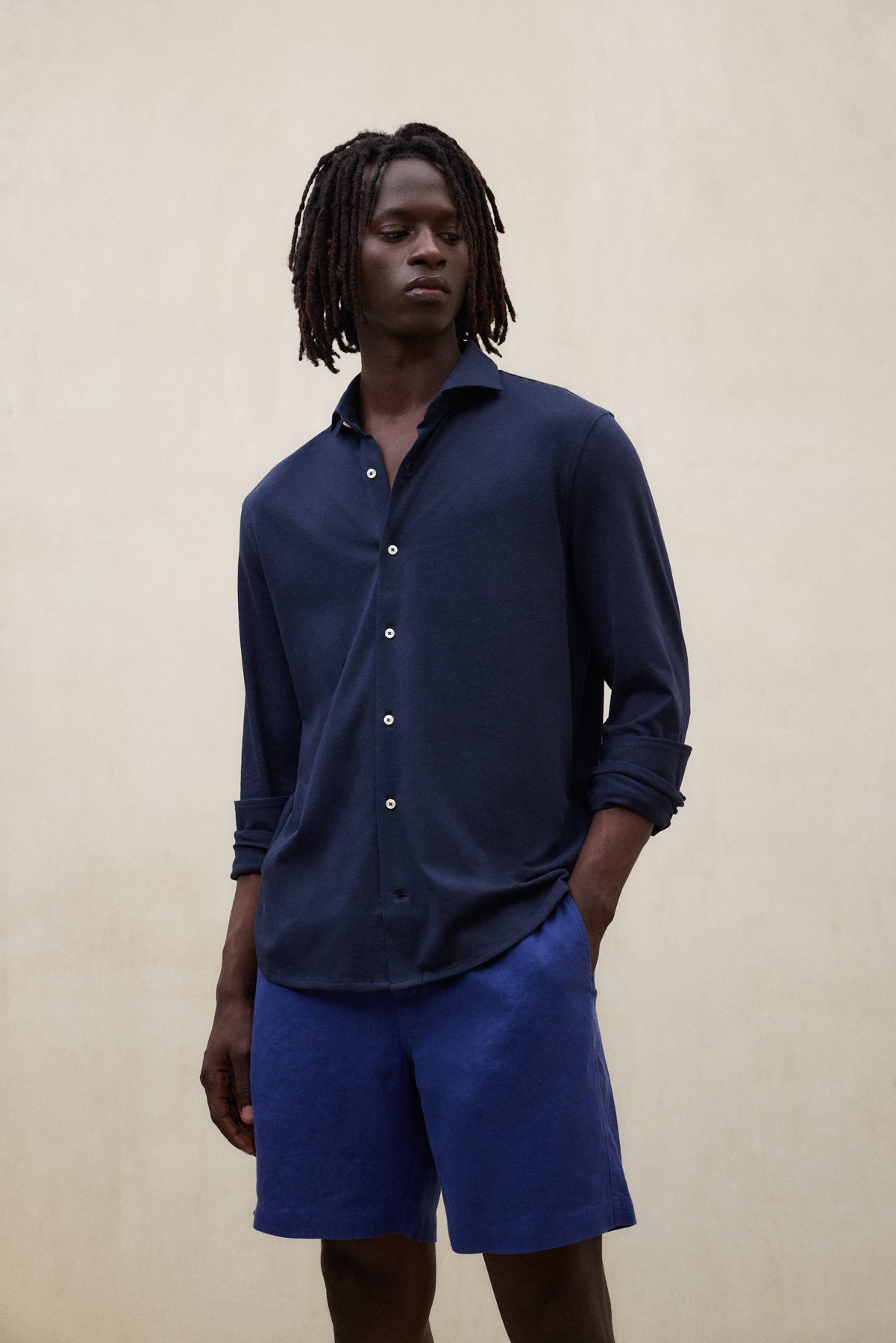 camisa-mole-azul-marino-de-ecoalf-100-algod-n-reciclado-y-fit-regular image 2