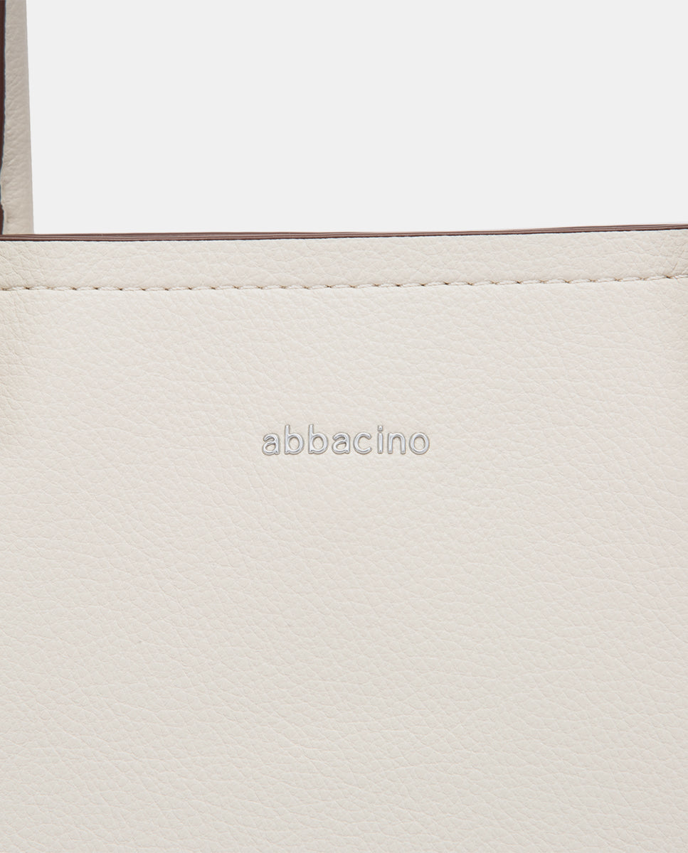 abbacino-bolso-mano-shopper-reciclado-beige-oficina image 7