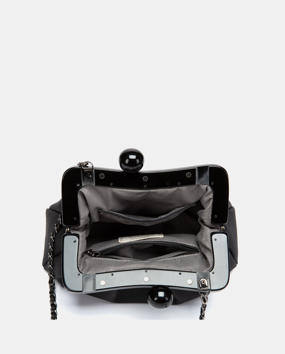 abbacino-clutch-de-fiesta-negro-estructurado-con-cadena image 6