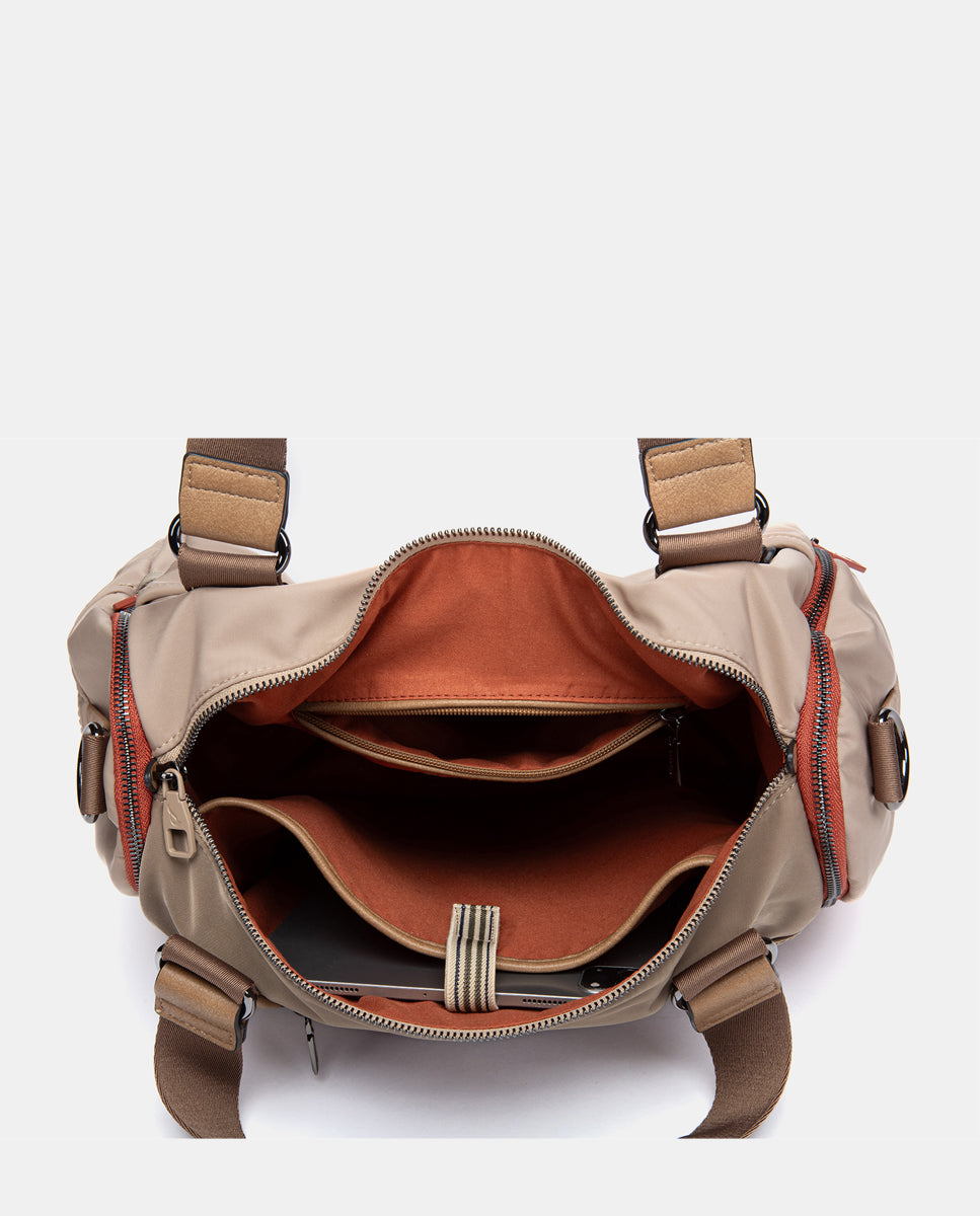 abbacino-bolso-de-viaje-reciclado-beige-deportivo image 7