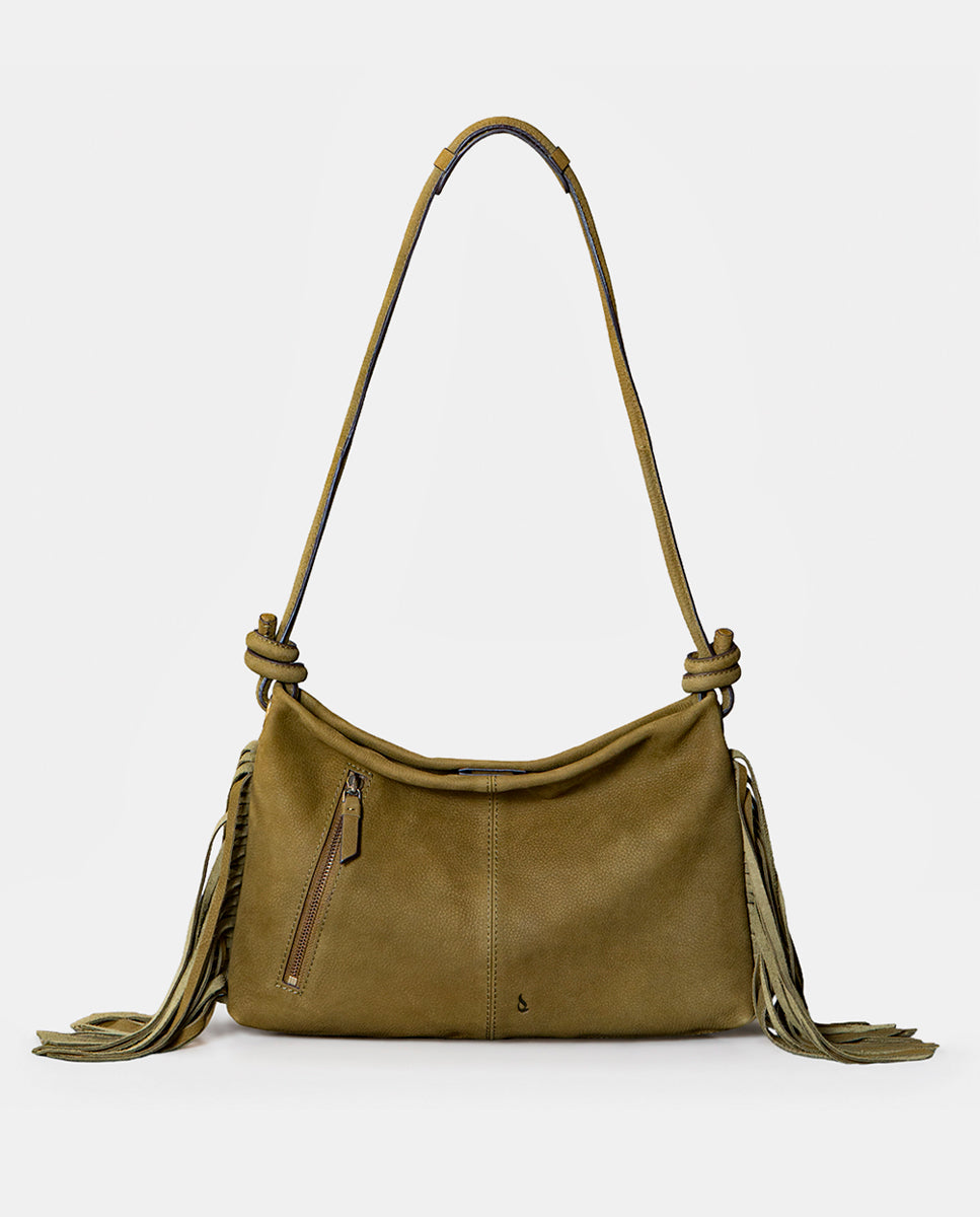 abbacino-bolso-de-hombro-mujer-piel-verde-con-flecos image 4
