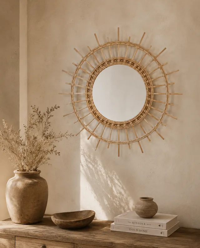 espejo-kbas-de-rattan-70-cm-de-di-metro-estilo-bohemio image 1