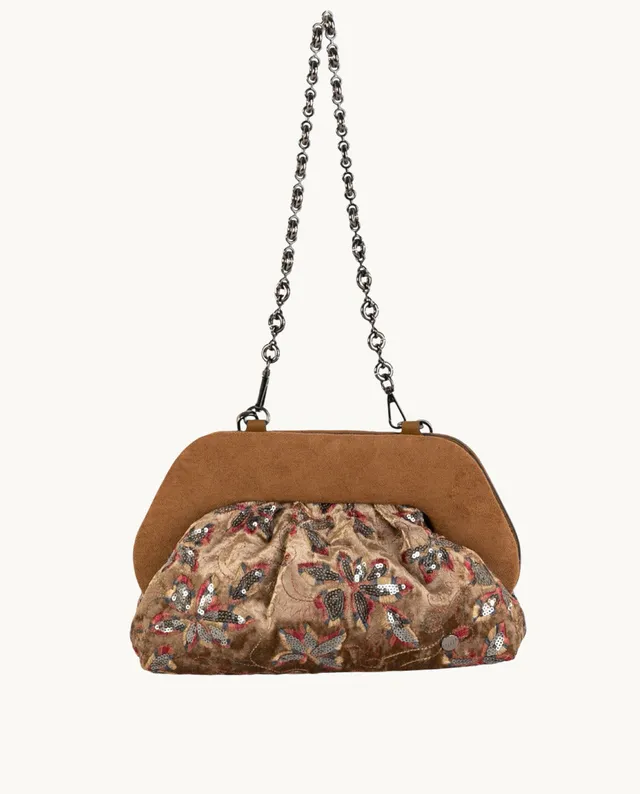 kbas-clutch-de-flores-de-textil-coctel-merito-color-camel image 1