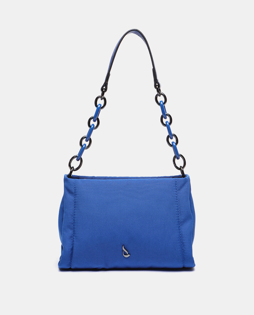 abbacino-bolso-bandolera-nylon-azul-con-maxi-cadena-2 image 1