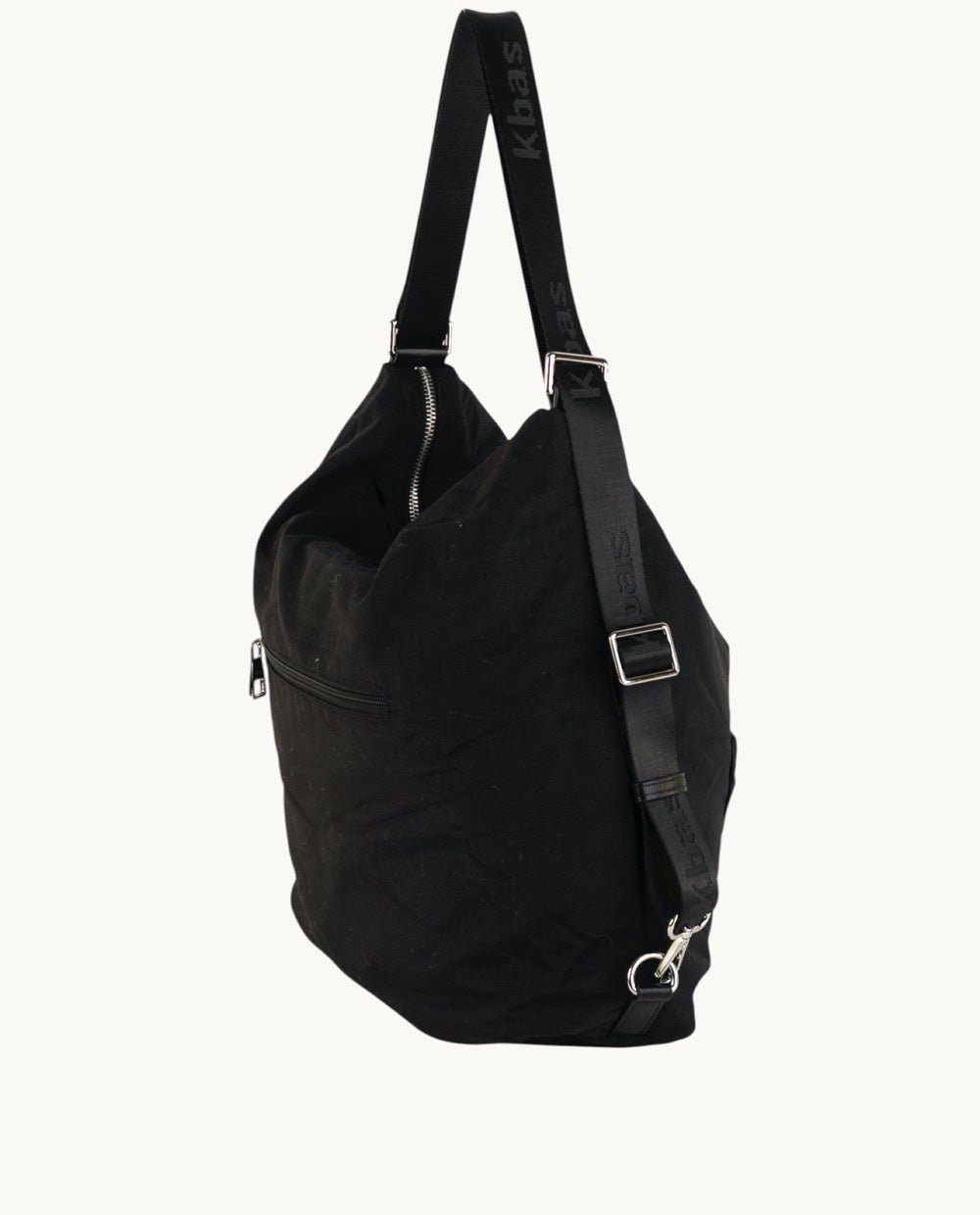 hobo-mochila-kbas-de-nylon-negro-31-x-17-x-35-cm-asa-de-hombro-y-cremallera image 2