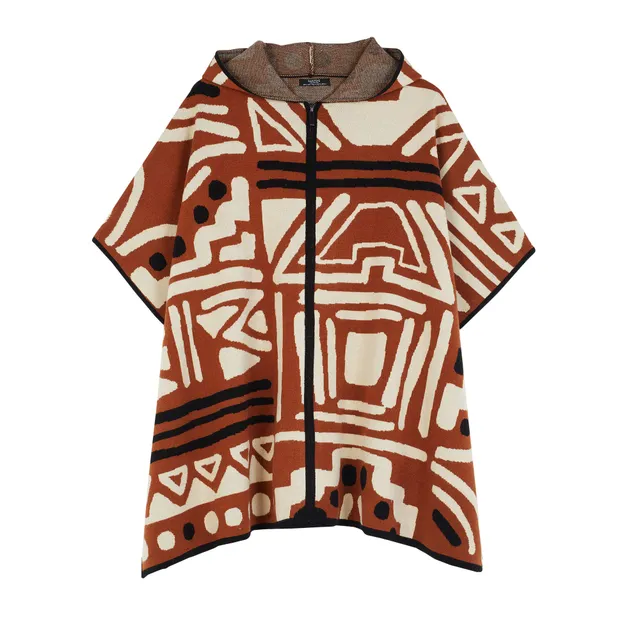 parfois-poncho-de-punto-estampado-mujer-2 image 1