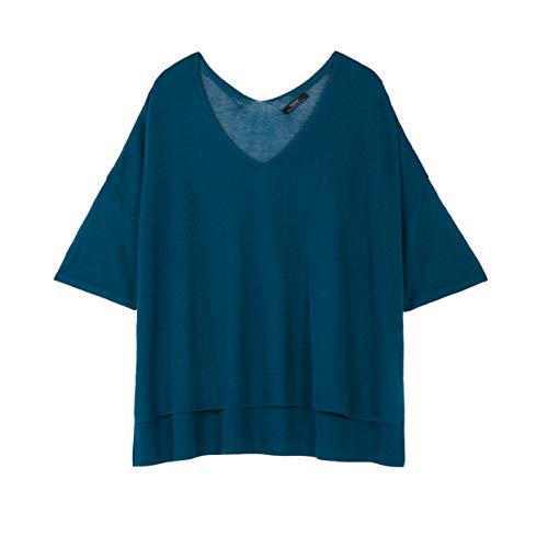 parfois-top-de-punto-escote-pico-manga-corta-mujer image 3