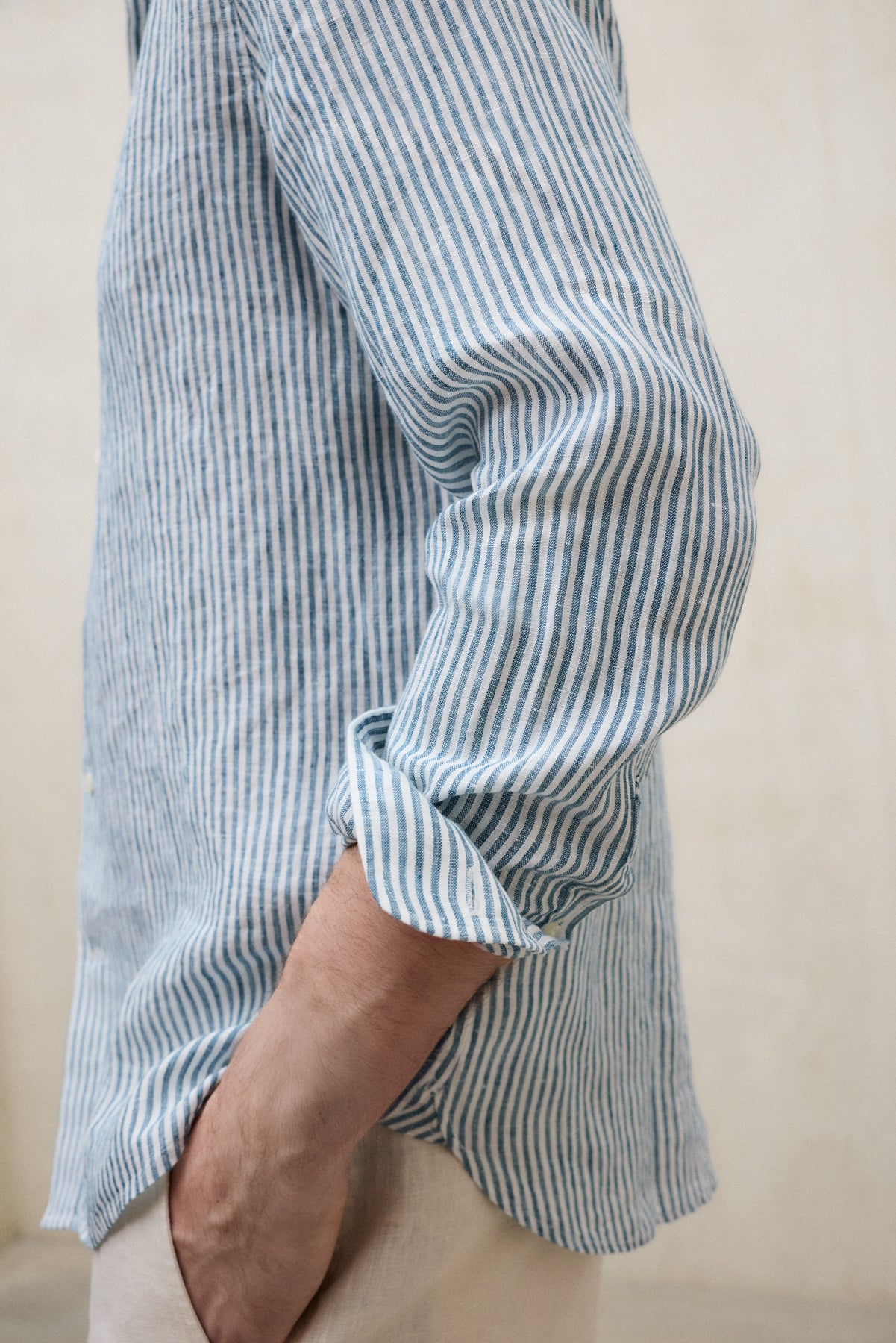 ecoalf-camisa-alfredo-de-lino-a-rayas-verde-hombre image 5