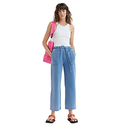 parfois-pantal-n-cintura-el-stica-azul-mujer image 8