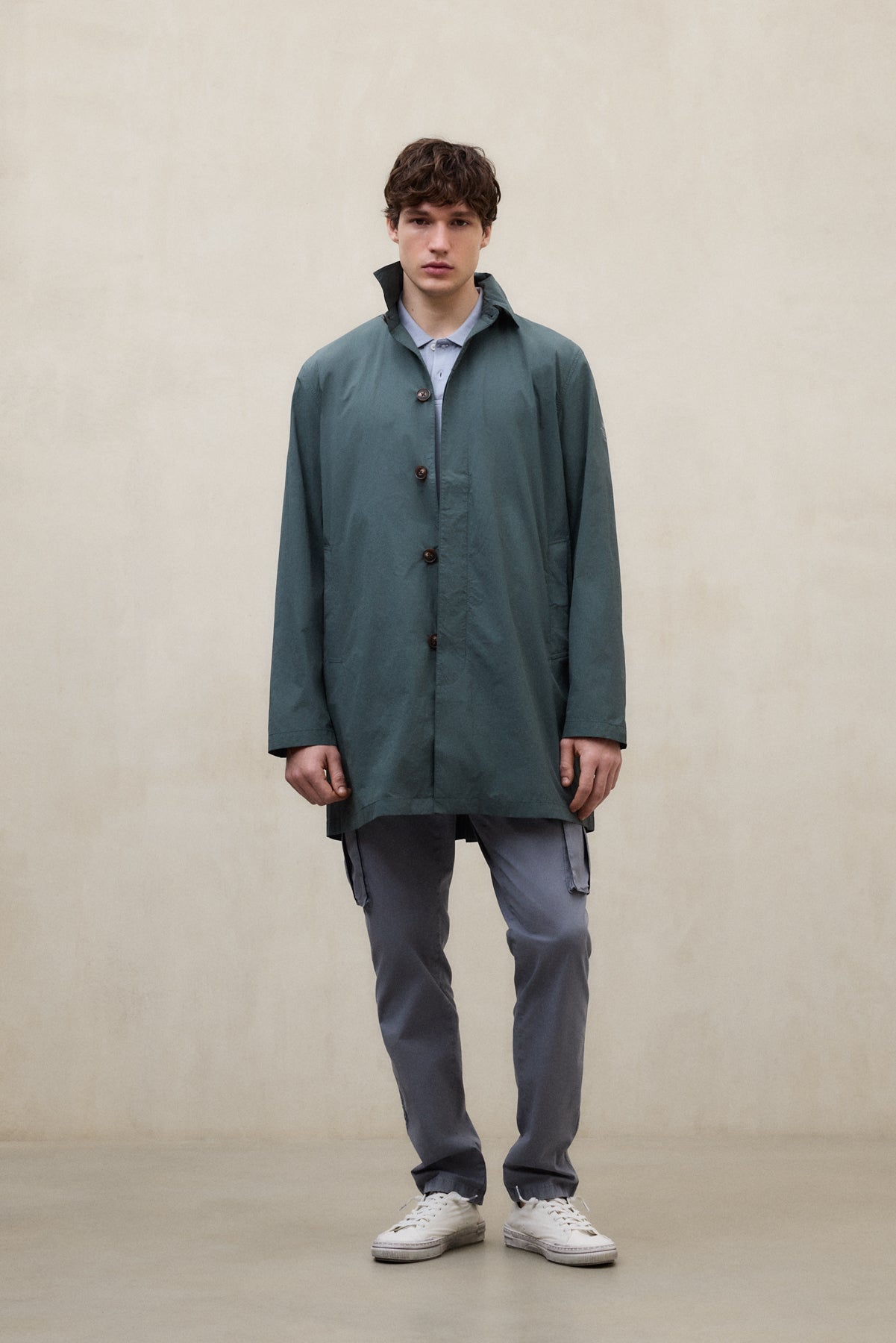 ecoalf-gabardina-vestal-verde-packable-de-hombre-100-poliamida-reciclada-repelen image 1