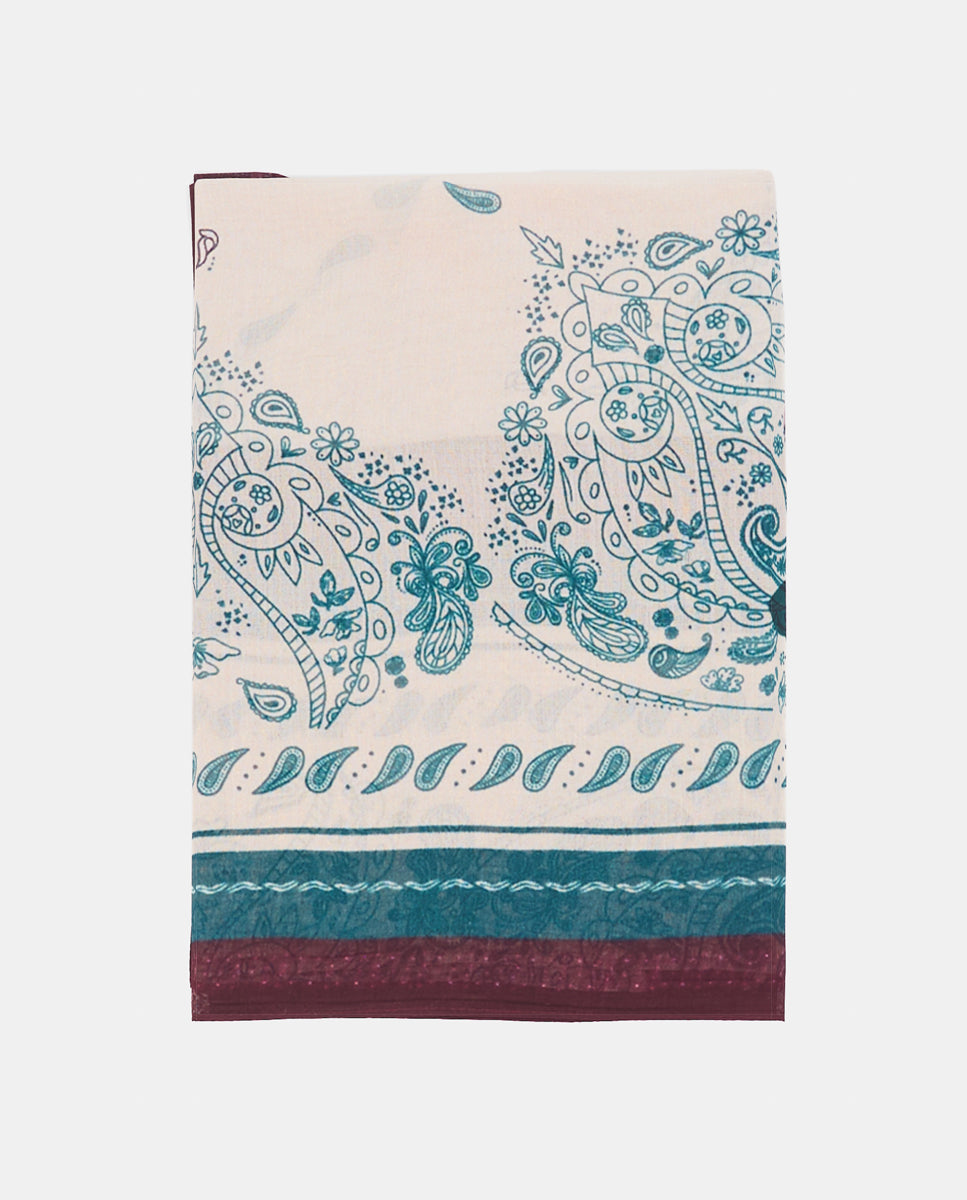 abbacino-bandana-de-seda-paisley-burdeos image 2