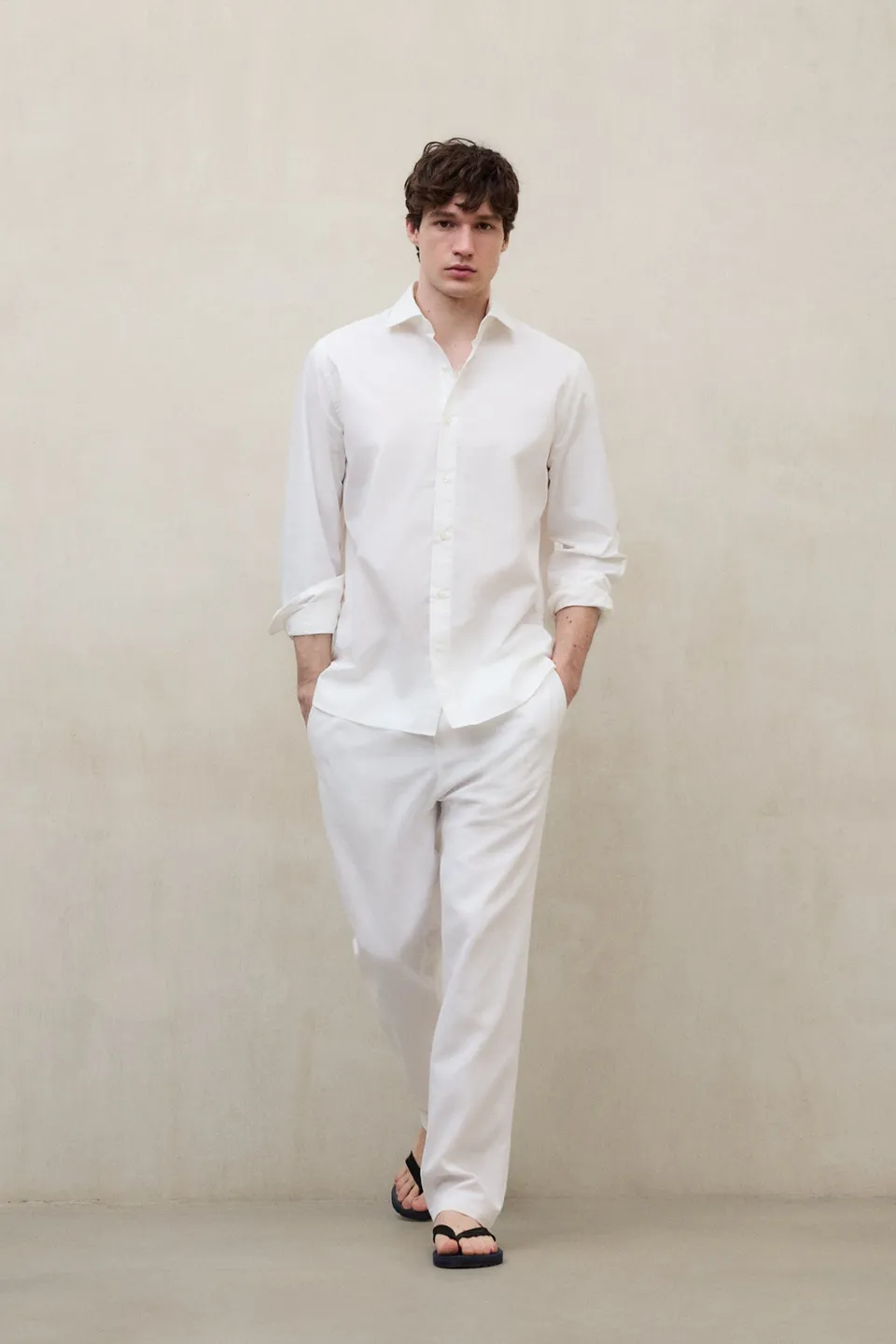 ecoalf-alfredo-camisa-blanca-hombre-media-cremallera image 1