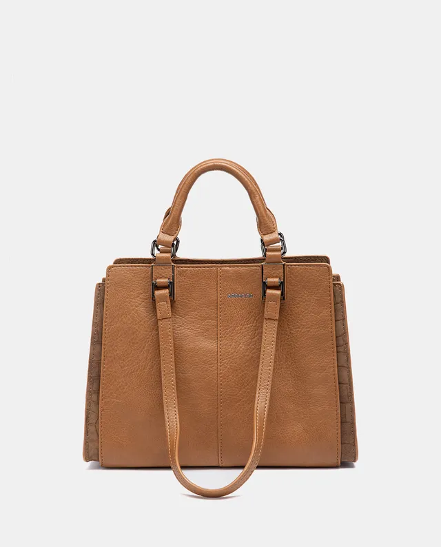 bolso-de-mano-cognac-abbacino-estructurado-reciclado image 1