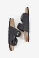 sandalias-planas-de-mujer-abbacino-de-piel-negra-con-hebillas image 4