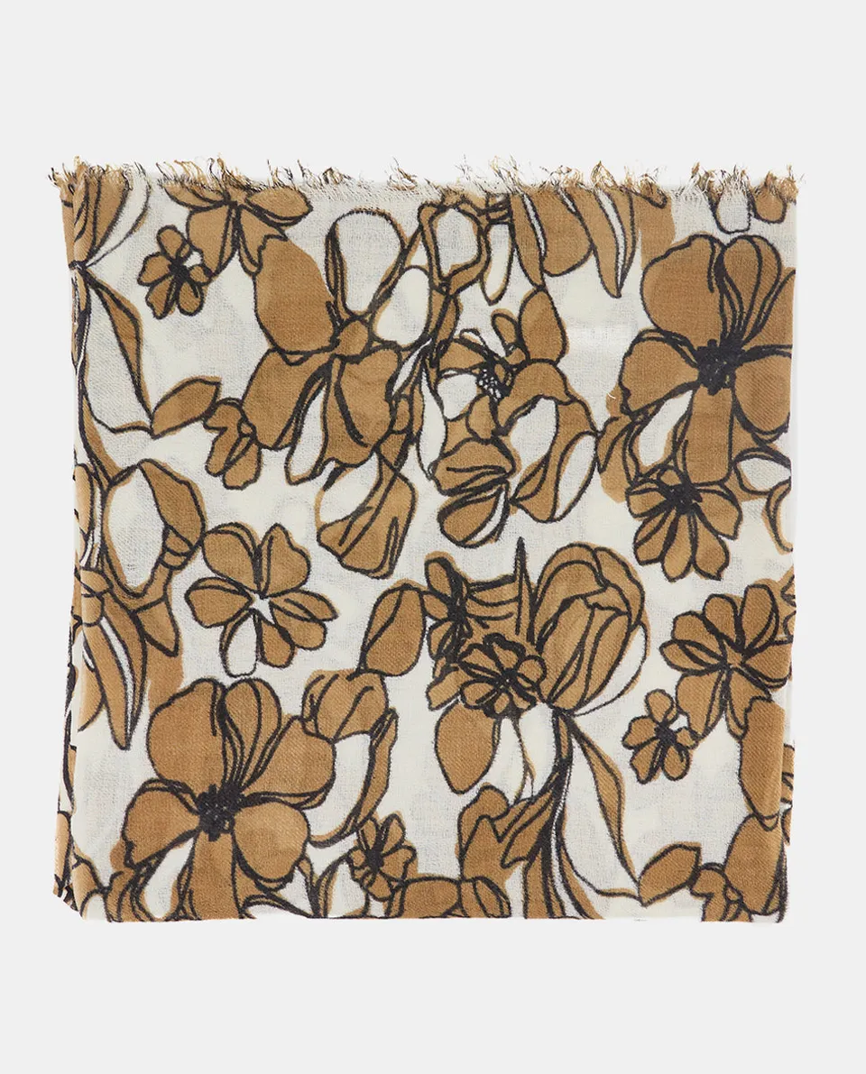 abbacino-pa-uelo-de-lana-floral-camel image 1