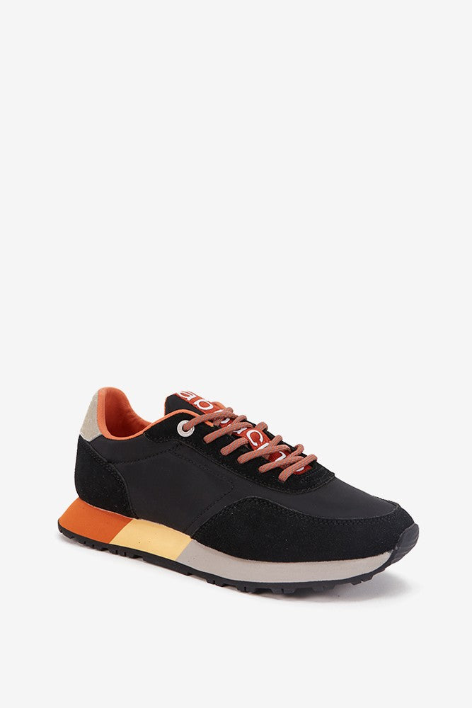 zapatilla-abbacino-mujer-negro-y-naranja-piel-y-tejido image 6
