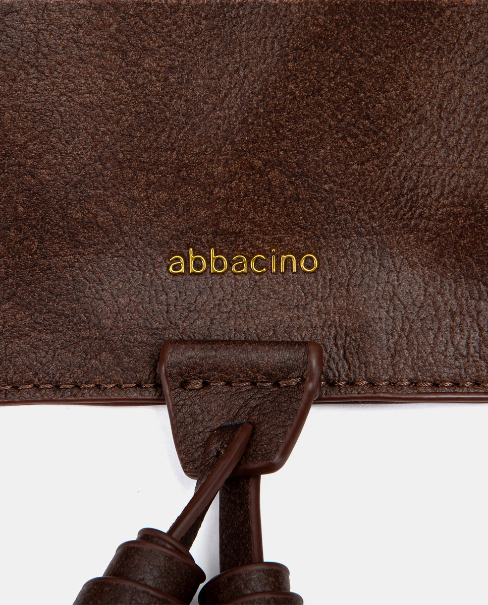 abbacino-bolso-de-hombro-marr-n-con-borlas-antelina-reciclada image 8
