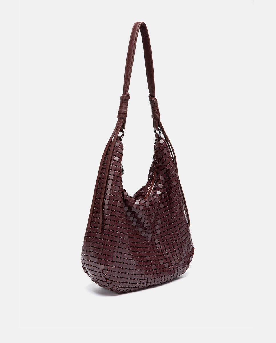 abbacino-bolso-hombro-fiesta-malla-met-lica-burdeos image 2