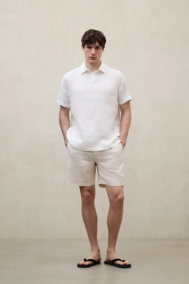 camisa-igor-blanca-ecoalf-para-hombre-de-100-lino-manga-corta-y-fit-regular image 1