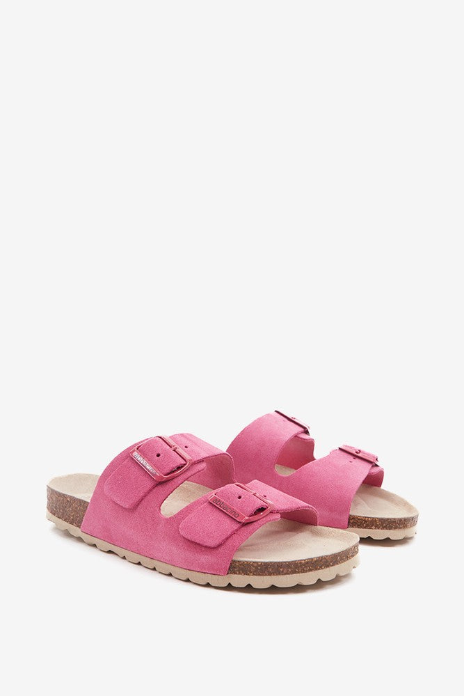abbacino-sandalia-plana-bio-serraje-fucsia-hebillas-mujer image 3