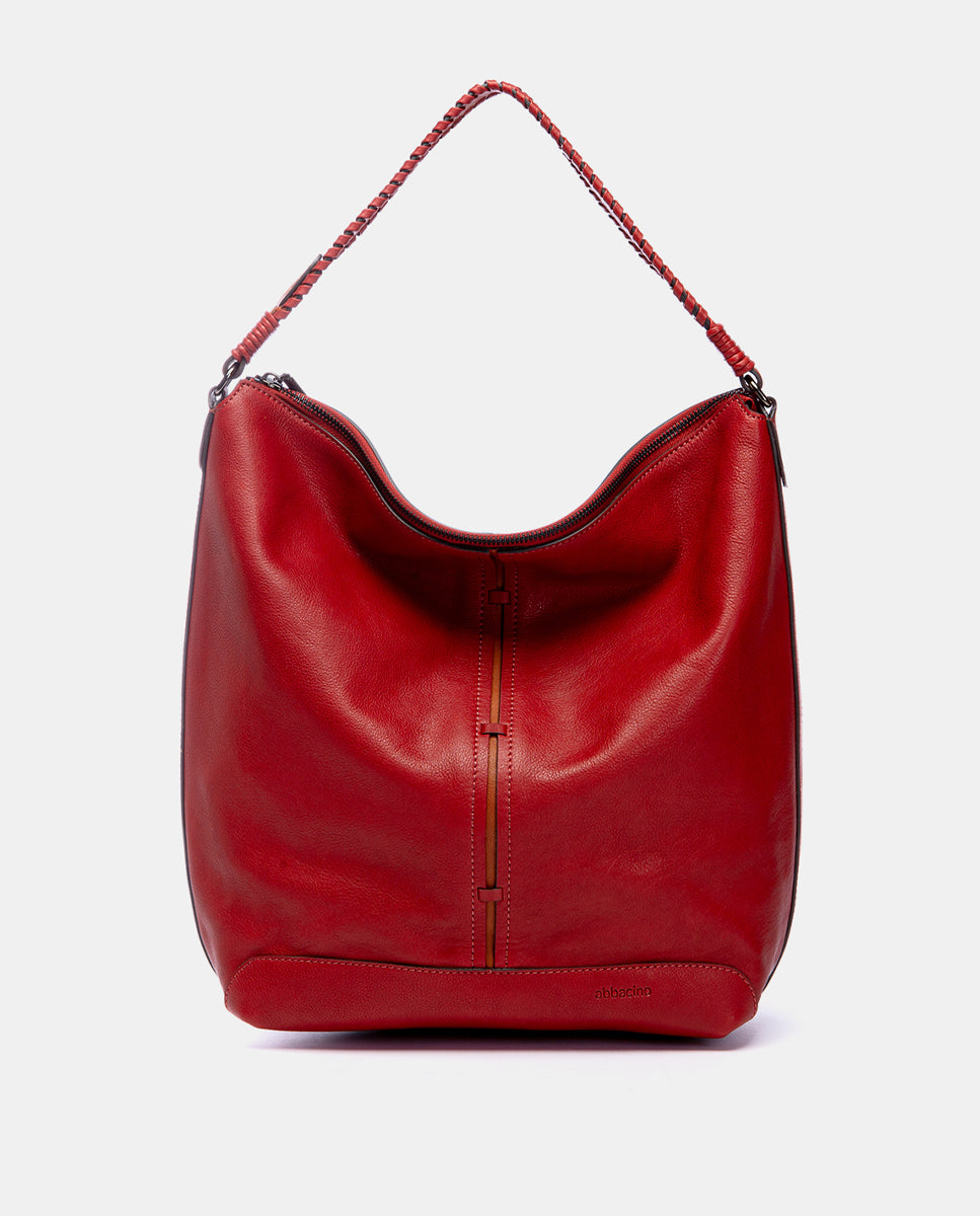 abbacino-bolso-de-hombro-hobo-de-piel-rojo image 1