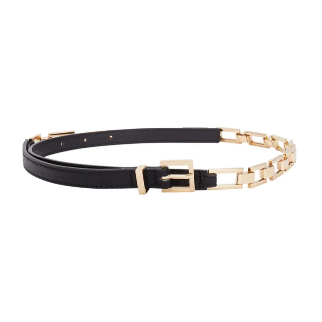 parfois-cintur-n-estrecho-eslabones-negro-mujer image 1