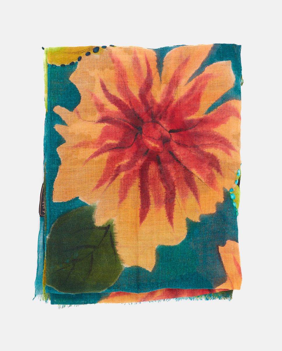 abbacino-pa-uelo-de-lana-estampado-floral-verde-mujer image 3