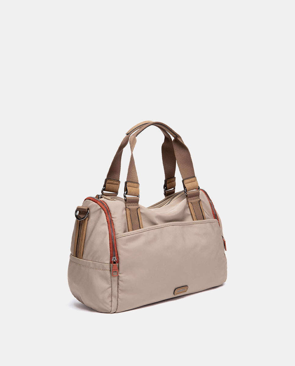 abbacino-bolso-de-viaje-reciclado-beige-deportivo image 2