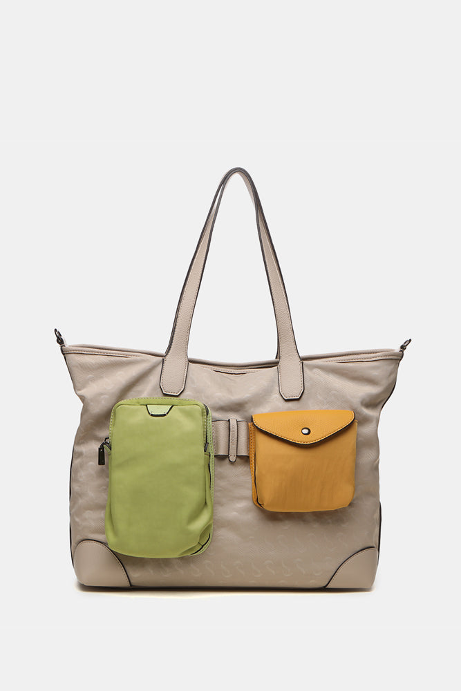 abbacino-bolso-shopper-mujer-nylon-camel-print image 2
