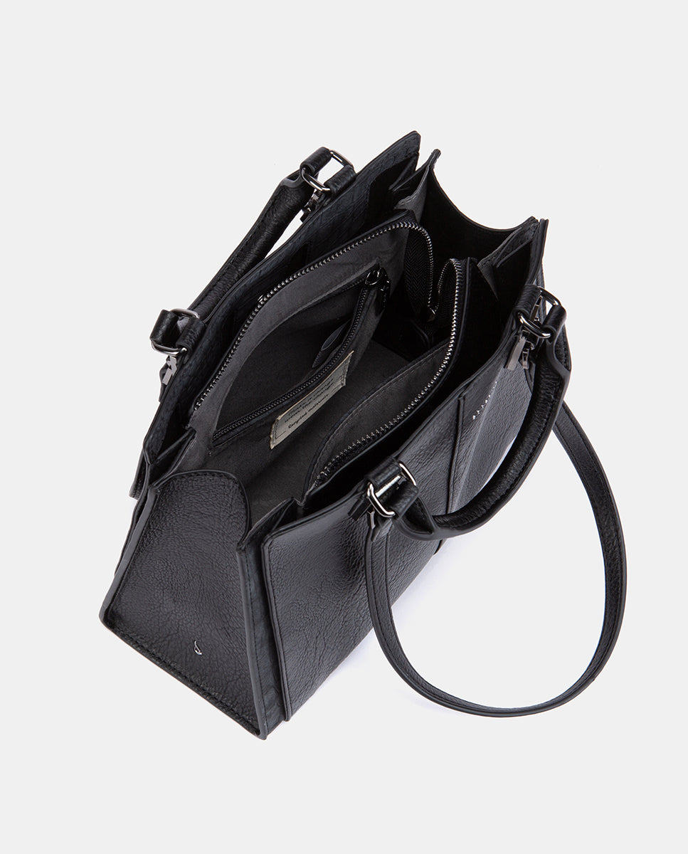 abbacino-bolso-de-mano-negro-materiales-reciclados image 8