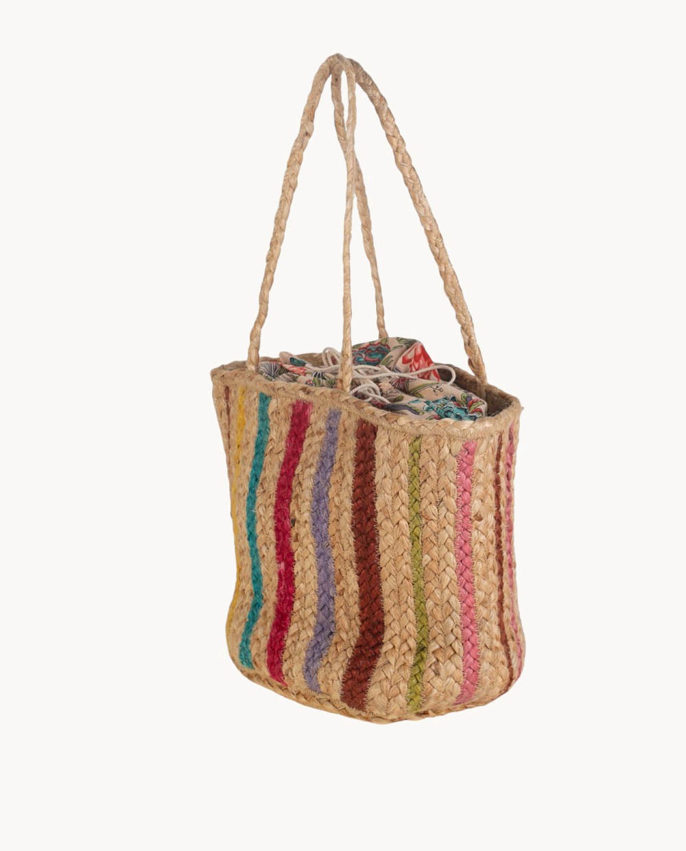 kbas-tote-de-yute-con-cierre-de-saco-multicolor-bolso-grande-ss26 image 2