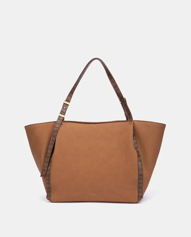 abbacino-shopper-cognac-de-materiales-reciclados-gran-capacidad image 1