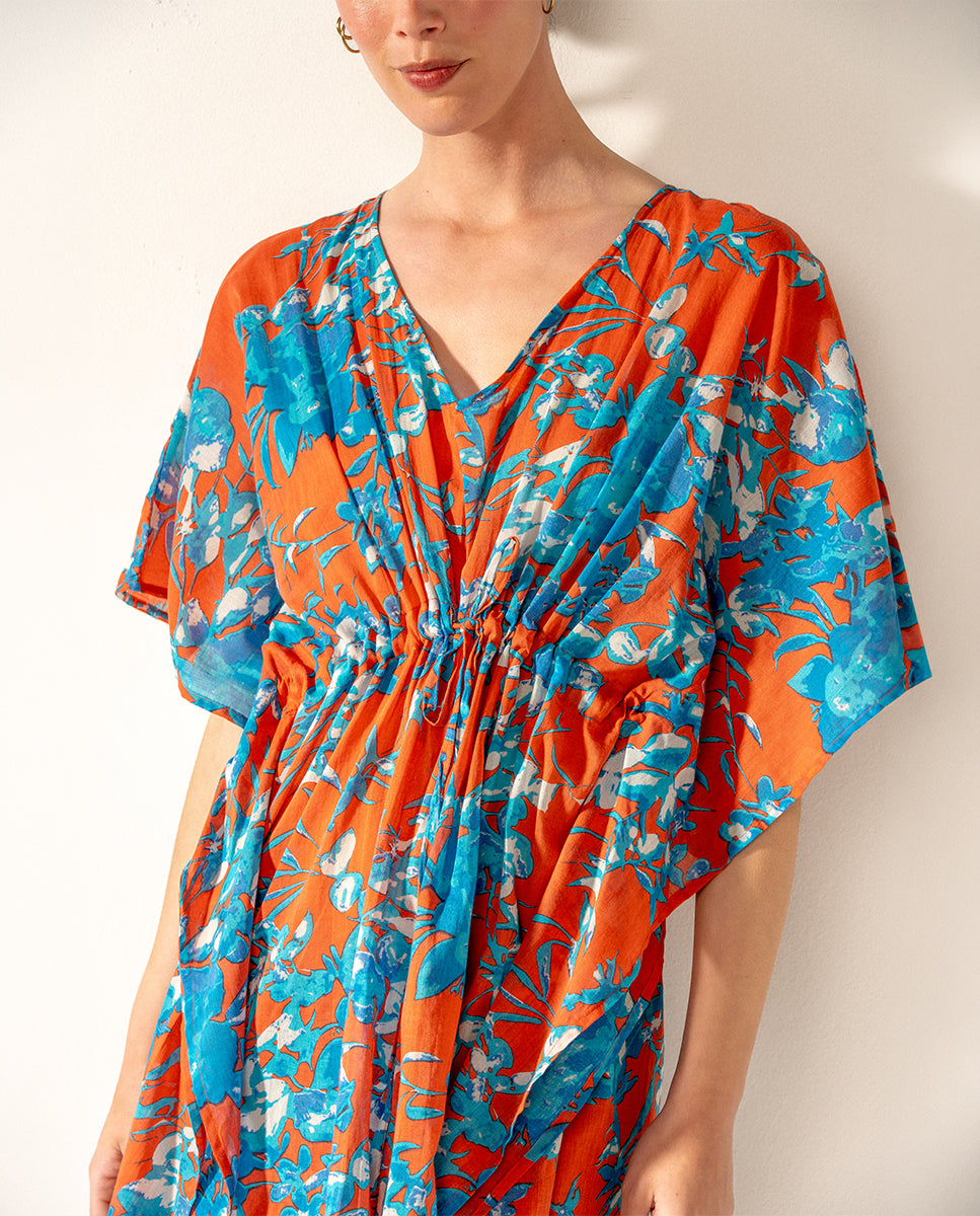 abbacino-caft-n-algod-n-floral-rojo-mujer image 4