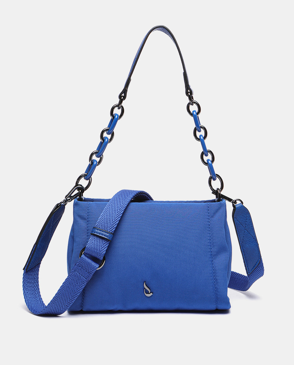 abbacino-bolso-hombro-nylon-azul-con-maxi-cadena image 5