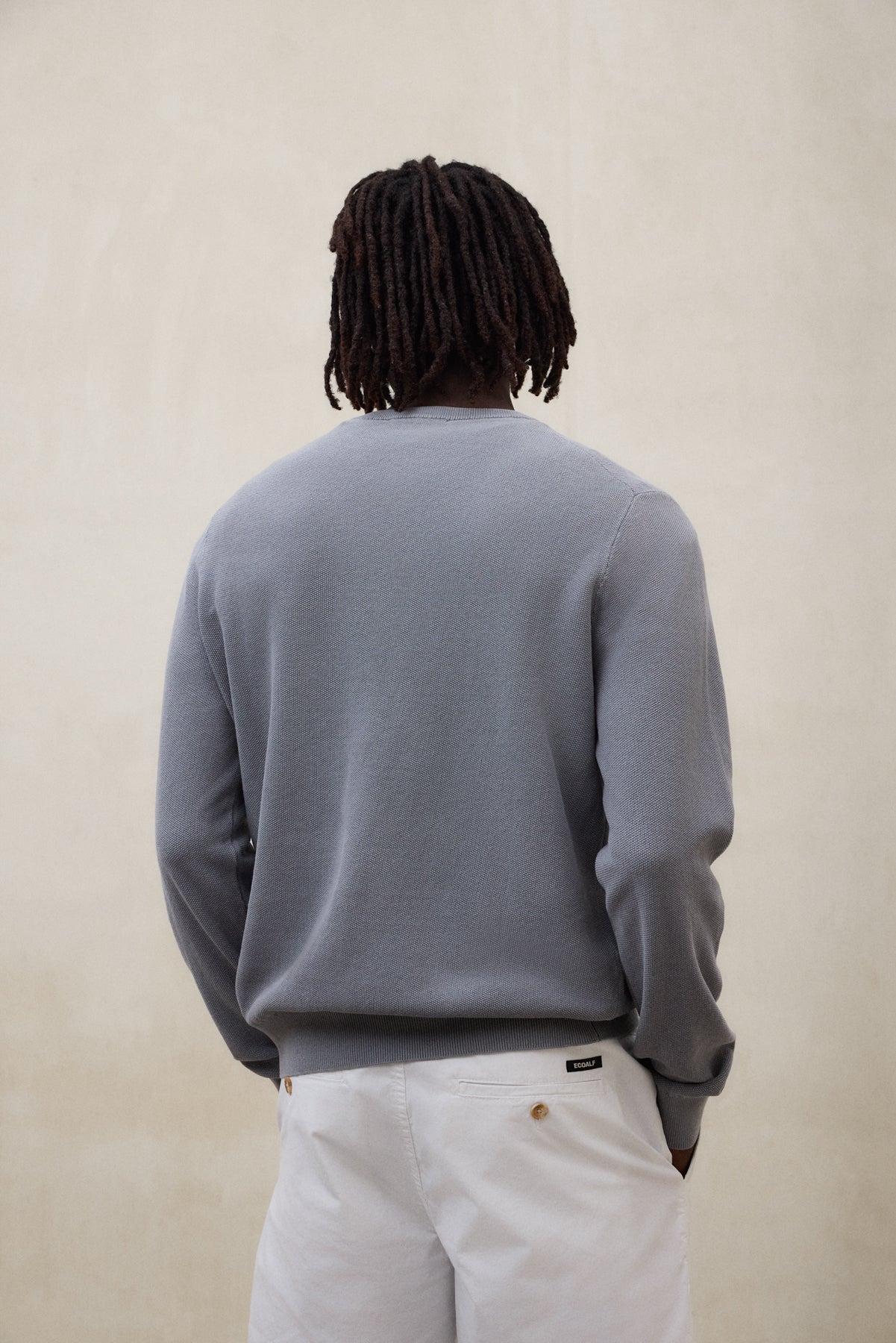 jersey-ecoalf-naranjo-gris-para-hombre image 3