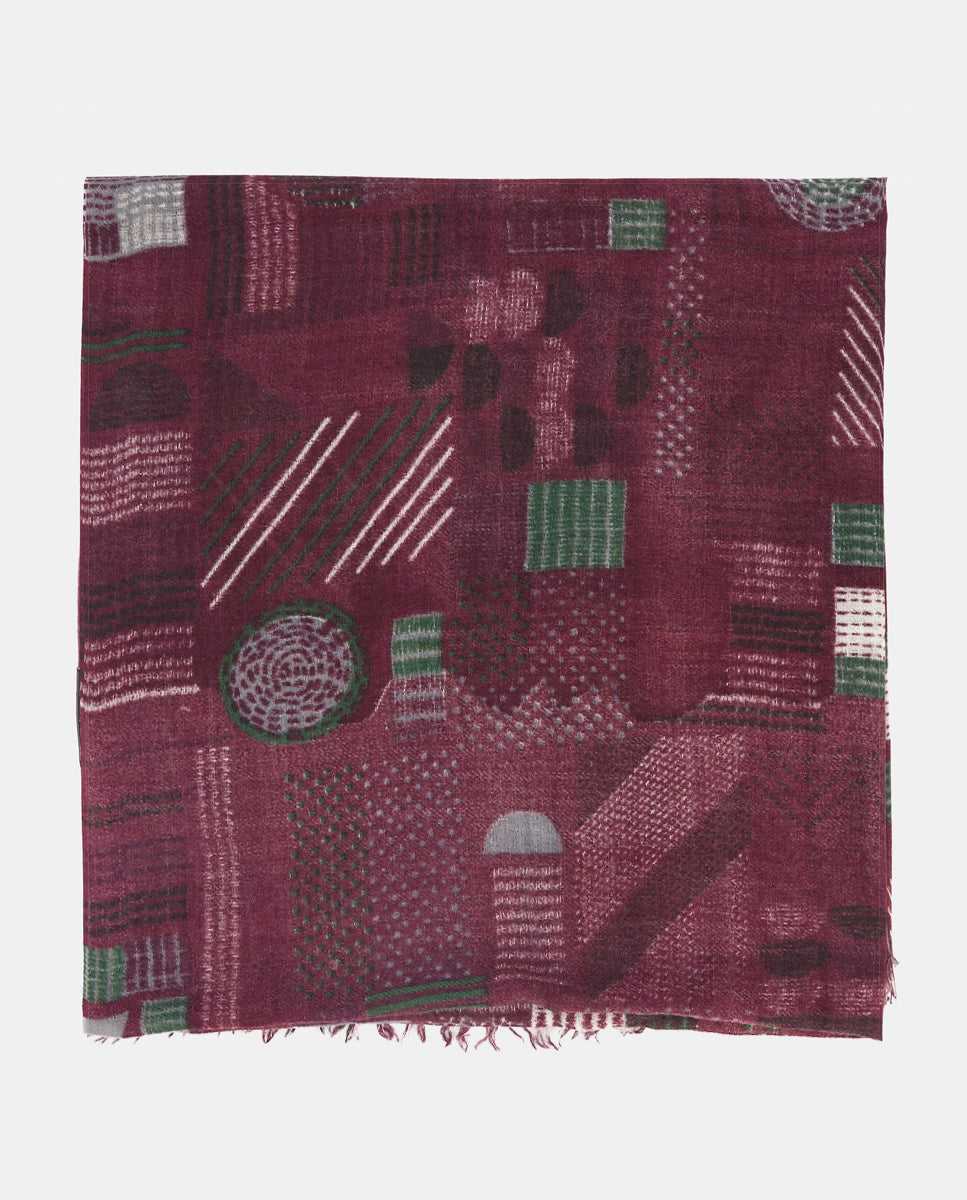 abbacino-pa-uelo-lana-estampado-geom-trico-burdeos image 1