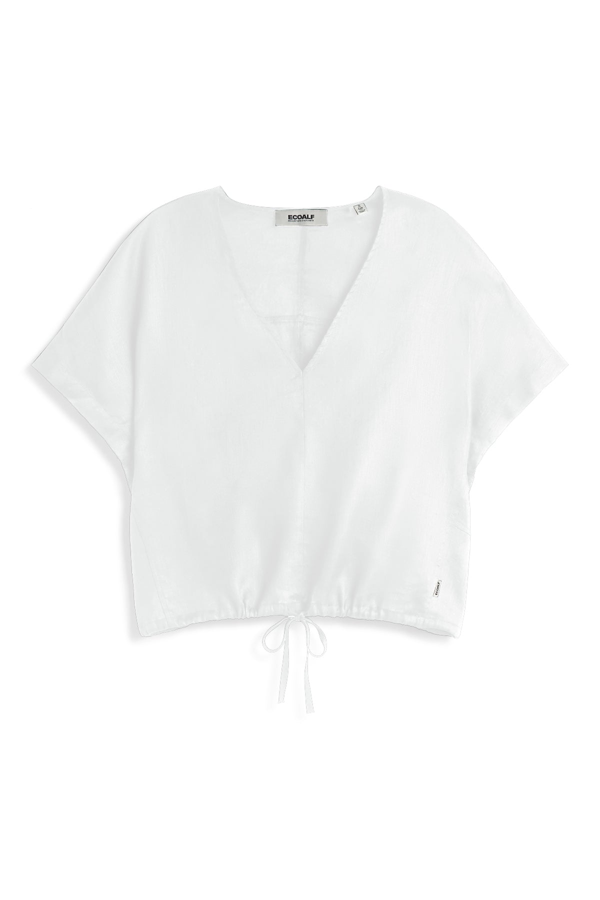 ecoalf-camisa-dora-blanca-de-lino-para-mujer-fit-relajado-escote-en-v-y-bajo-aju image 5