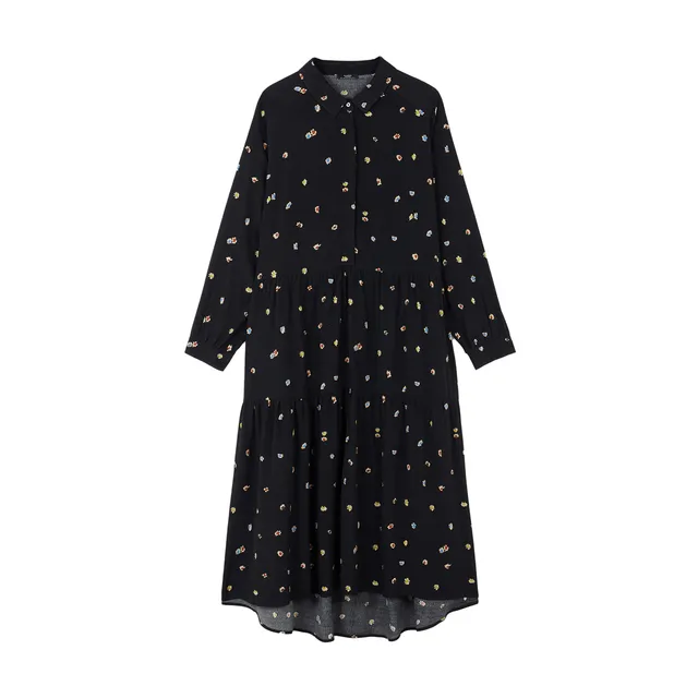 parfois-vestido-estampado-floral-negro-mujer image 1