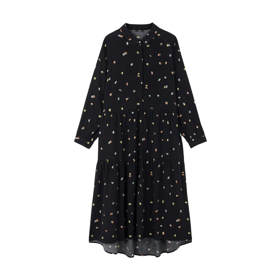 parfois-vestido-estampado-floral-negro-mujer image 1