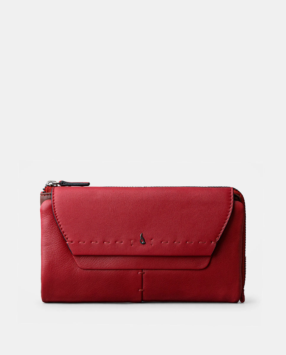 abbacino-cartera-grande-piel-roja-con-monedero image 1