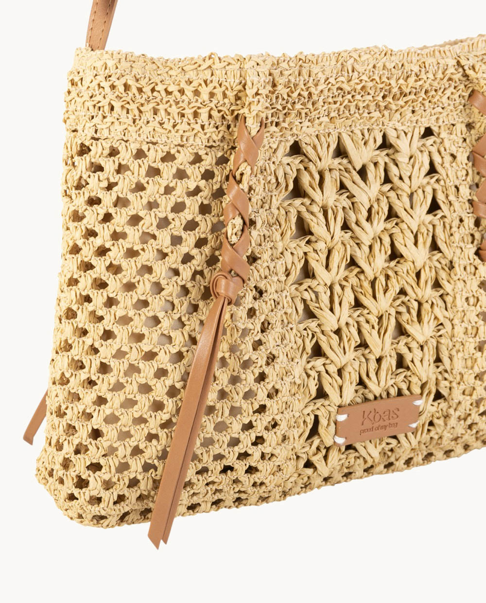 bolso-bandolera-kbas-de-fibra-natural-con-cremallera-color-crema image 3