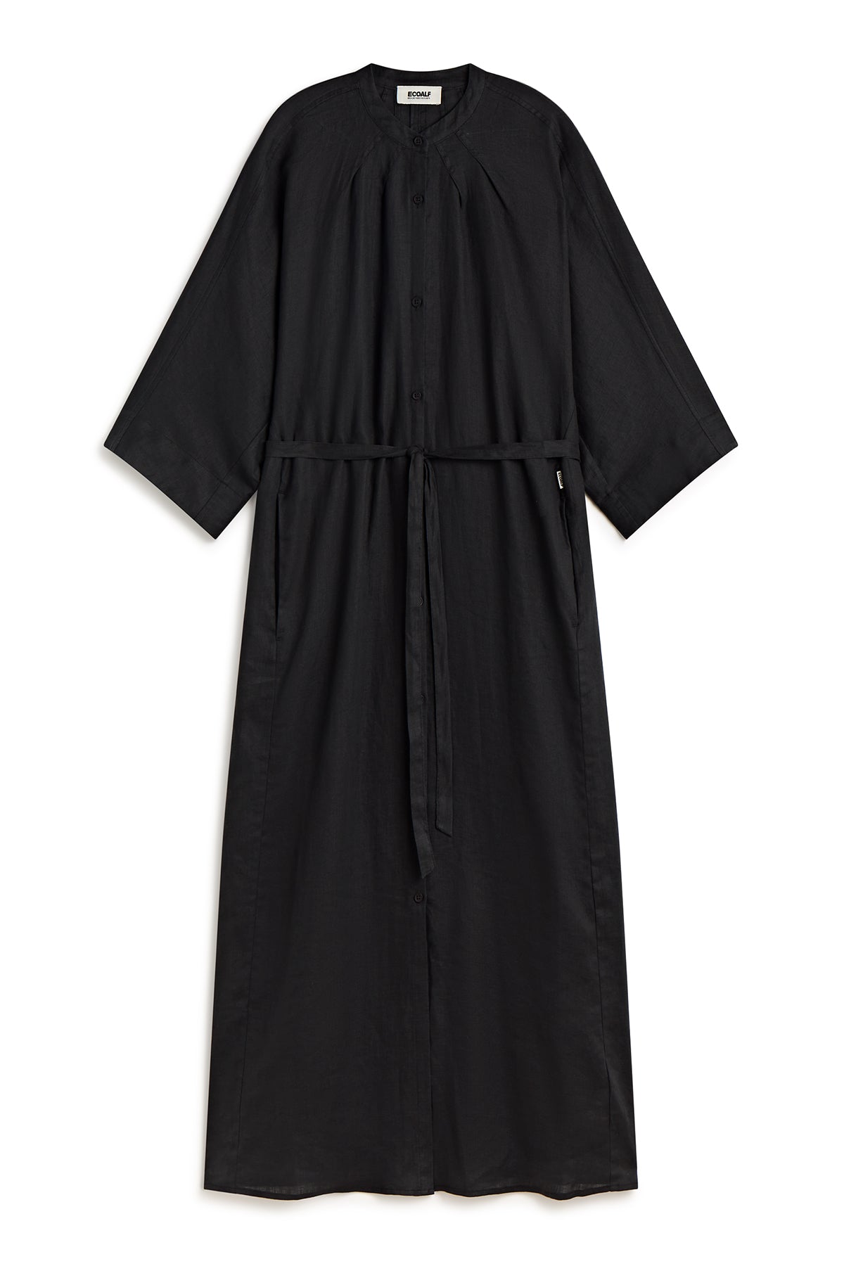 vestido-largo-lea-de-ecoalf-para-mujer-20-lino-reciclado-negro image 7