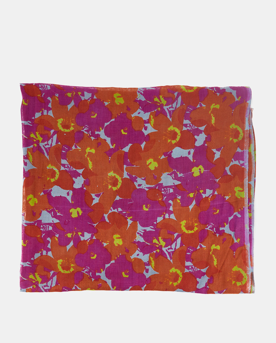 abbacino-pa-uelo-de-viscosa-estampado-floral-naranja image 3