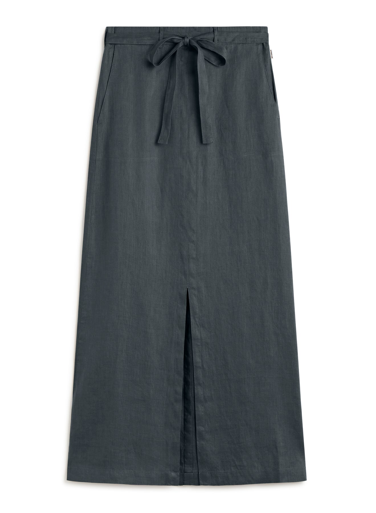 ecoalf-falda-lara-gris-oscuro-de-mujer-20-lino-reciclado-cintura-el-stica-y-bols image 6