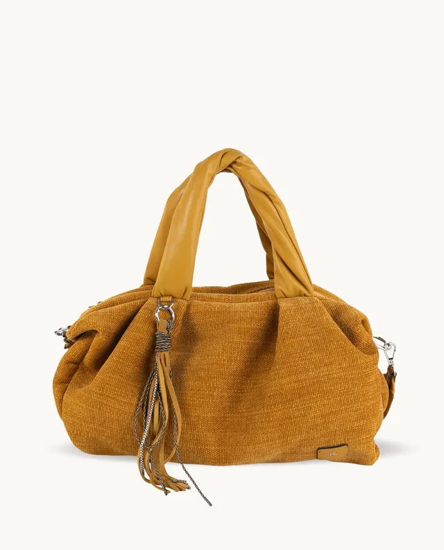 kbas-bolso-bowling-de-tejido-efecto-textura-color-mostaza-38x17x22-cm image 1