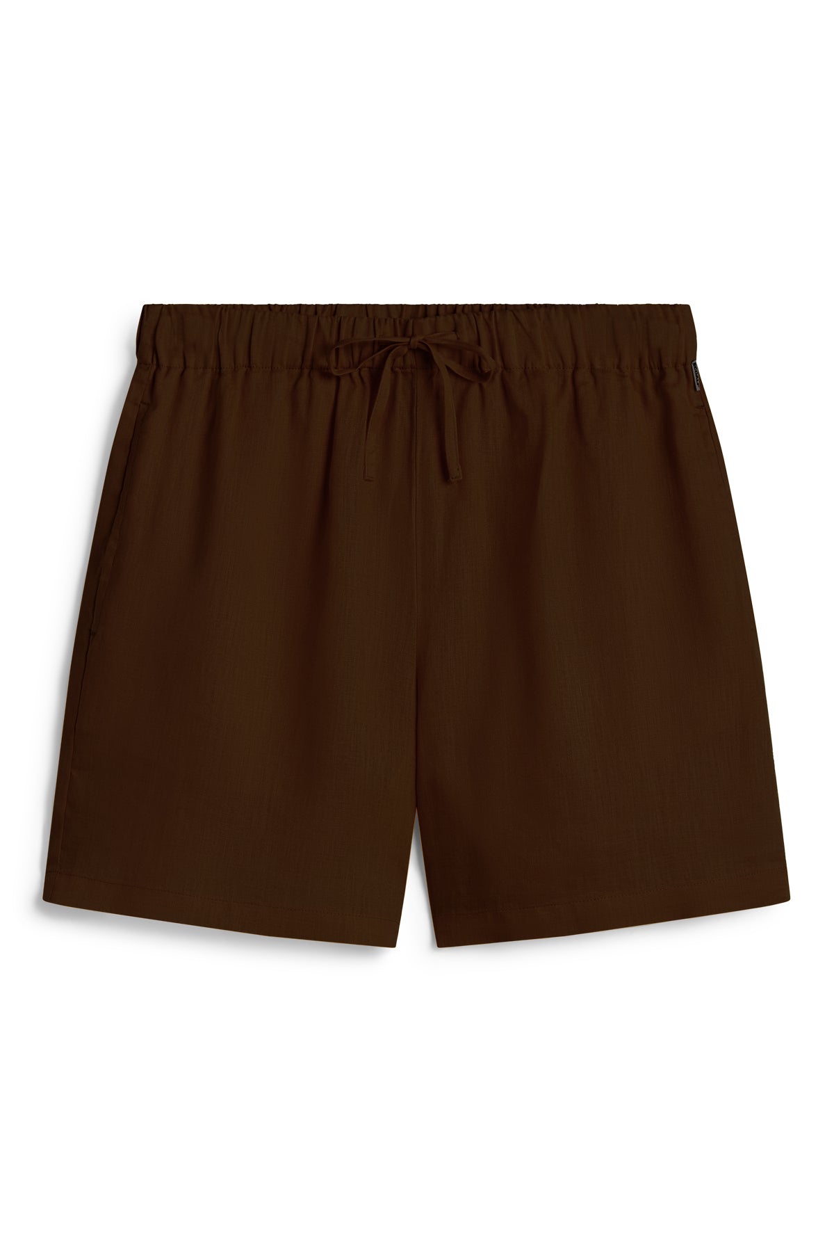 ecoalf-shorts-eras-marrones-de-mujer-80-lino-cintura-el-stica-ajustable-y-bolsil image 5