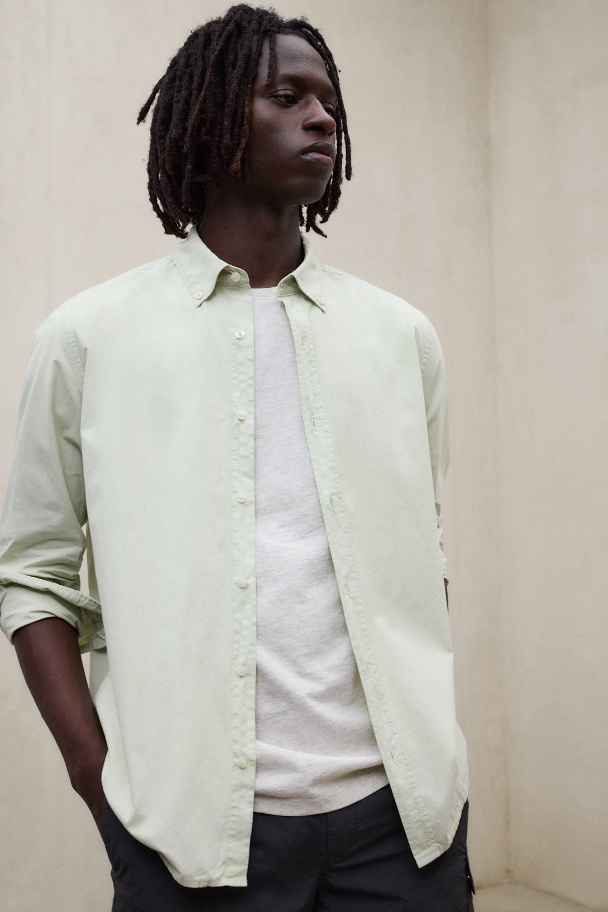 camisa-ecoalf-antejo-de-popel-n-verde-para-hombre-algod-n-regenerativo image 4