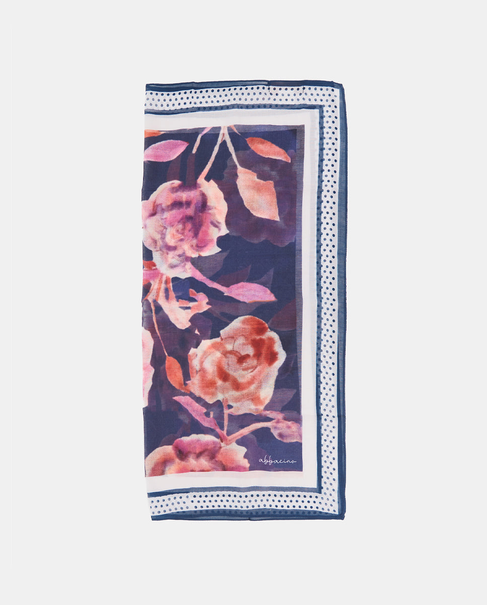 abbacino-bandana-de-seda-y-modal-floral-azul image 4